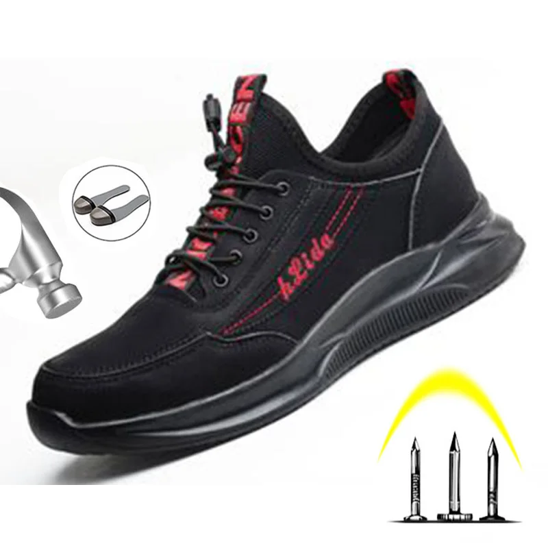 

Men's Fiber Leather Lightweight Steel Toe Cap Smash-Proof And Puncture-Resistant Wear-Resistant Comfortable Safety Boots