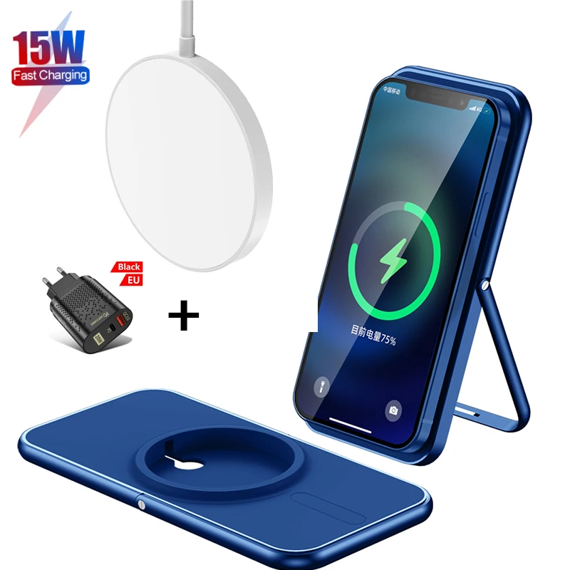 

15W Magnetic Wireless Charger Stand Phone Holder For IPhone 12 Pro Max Mini Qi Fast Charger QC3.0 PD Adapter New