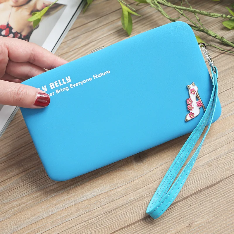 Женские кошельки на высоком каблуке Дизайнерские Длинные pu кожаные сумки 2020