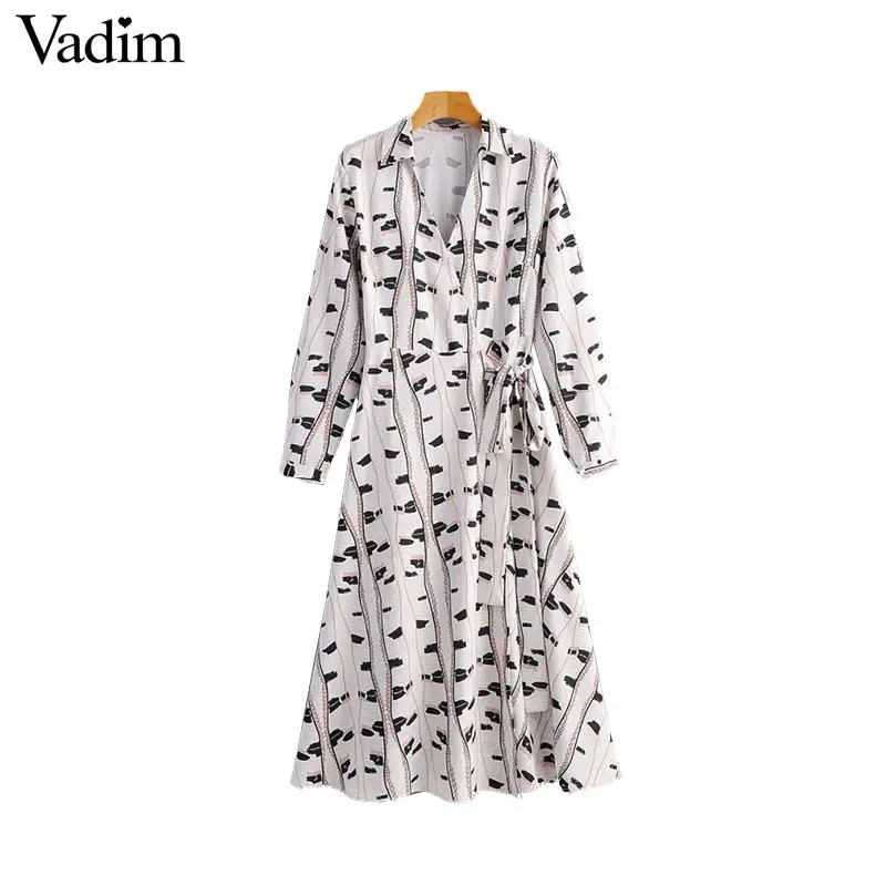 Женское элегантное платье vadim с запахом и принтом бантом перекрестным дизайном
