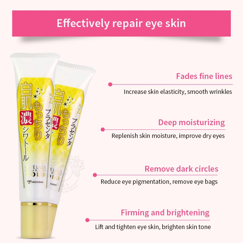 Японское средство против старения кожи вокруг глаз MICCO gold плацента Отбеливающее