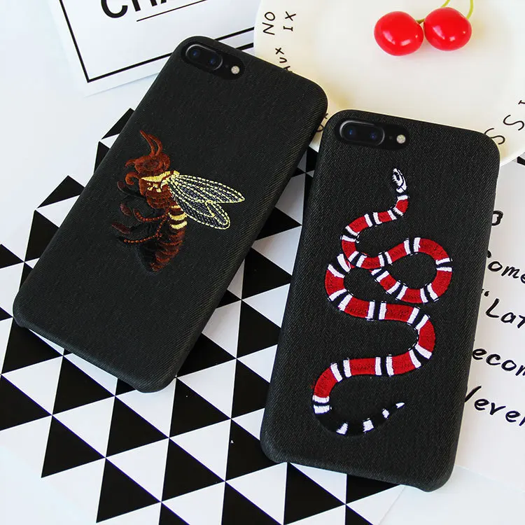 Новый чехол для телефона iphone 8 Plus роскошный цветочный ручная вышивка розовый PU xs