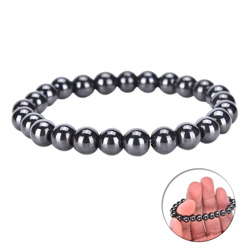 

1Pc Weight Loss Round Black Stone Hot Unisex Magnetic Therapy Bracelet Health Care Luxury Slimming Product
