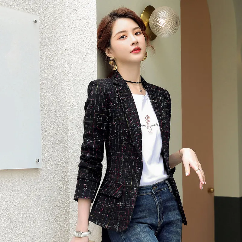 Твидовый Блейзер Куртка высокого качества женские 2020 осень зима Новый женский