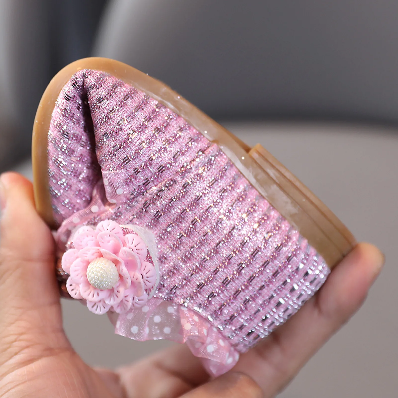 

New Children Lace Princess Shoes Sequins Floral Cute Girls Party Dance Shoes Baby Eegant Student Flats Kids Performance Shoes 21