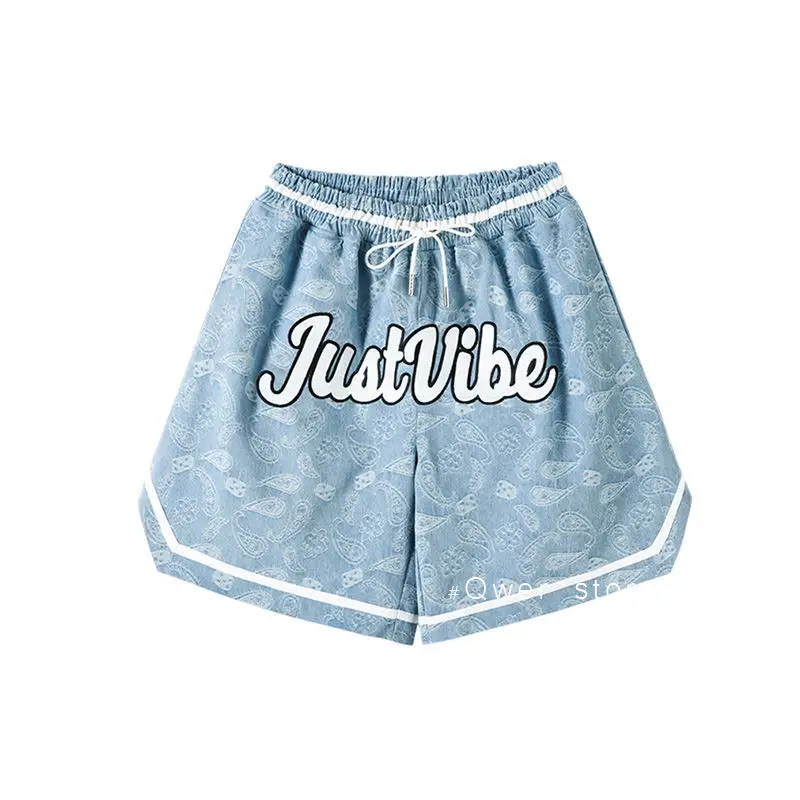

2021 Summer Shorts Women Harajuku High Waist Oversize Hip Hop Sweat Shorts Streetwear Plus Size Blue Casual Vintage Unisex