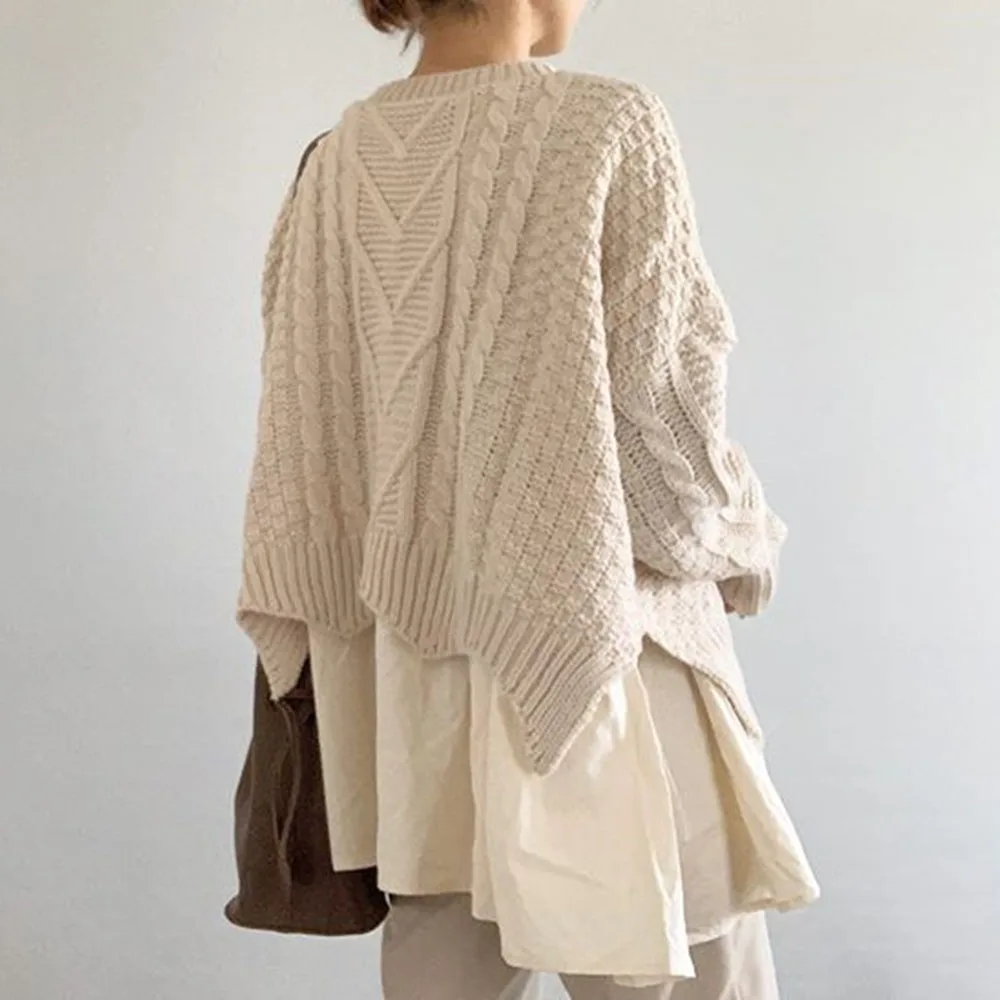 Свитер осень/зима 2023 новый стиль пуловер с круглым вырезом Стандартный свободный