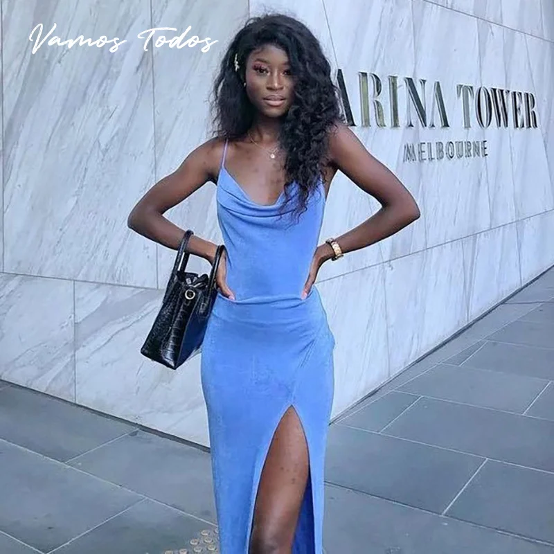 Сексуальные платья для женщин 2021 с высоким разрезом вечеринки длинные на тонких