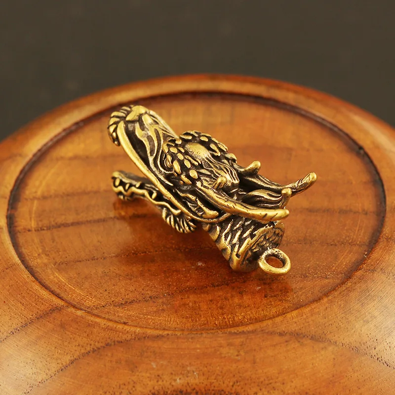 Бронзовый мини брелок ручной работы с длинным гудком и Головой Дракона|Брелоки| |