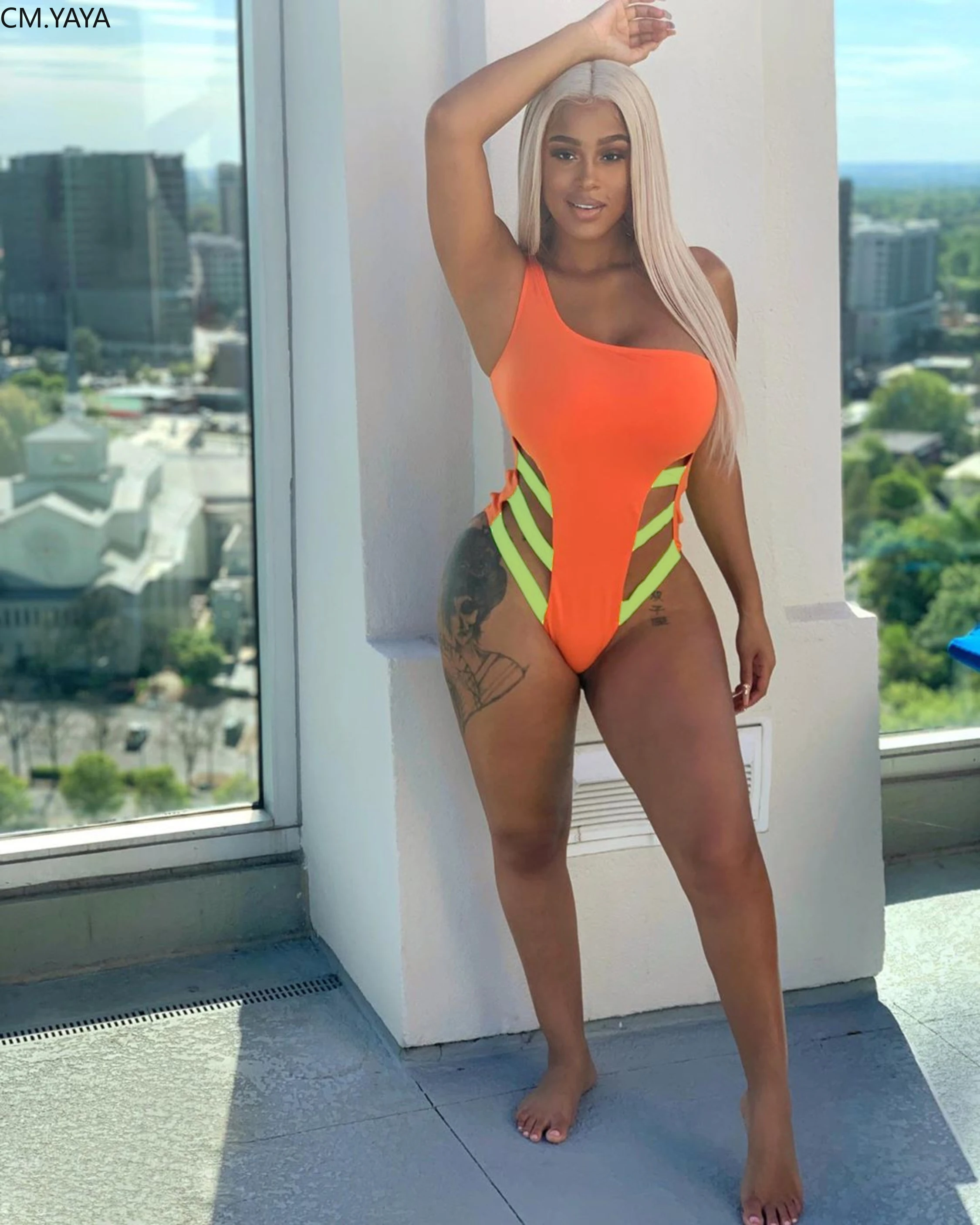 Женские пляжные боди с вырезами на шнуровке одно плечо сексуальные для фитнеса