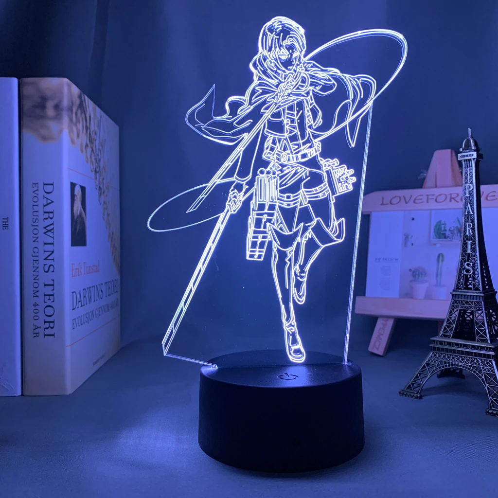 

Anime 3d Lamp Attack on Titan Levi Ackerman light for Bedroom Decoration Kids Gift Attack on Titan LED Night Light Levi
