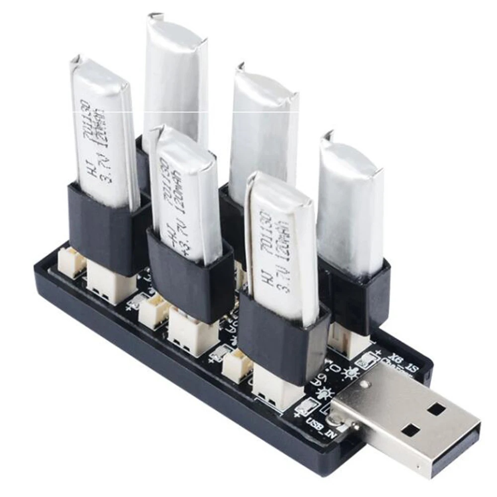 6 канальный USB адаптер для зарядки аккумуляторов LiHv Lipo 3 7 8 в 1S 5 В 2 А|Детали и