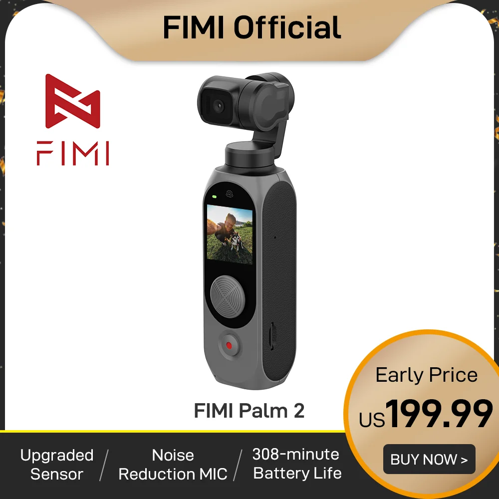 

FIMI PALM 2 Gimbal Camera palm2 FPV 4K 100Mbps WiFi Stabilizer 308 min Noise Reduction MIC Face Detection Smart Track In stock