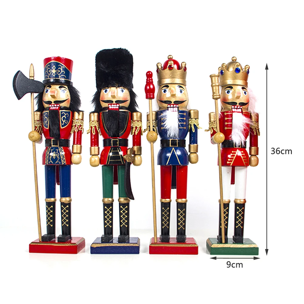 36 см винтажная кукольная деревянная кукла-Щелкунчик ручной работы вечерние