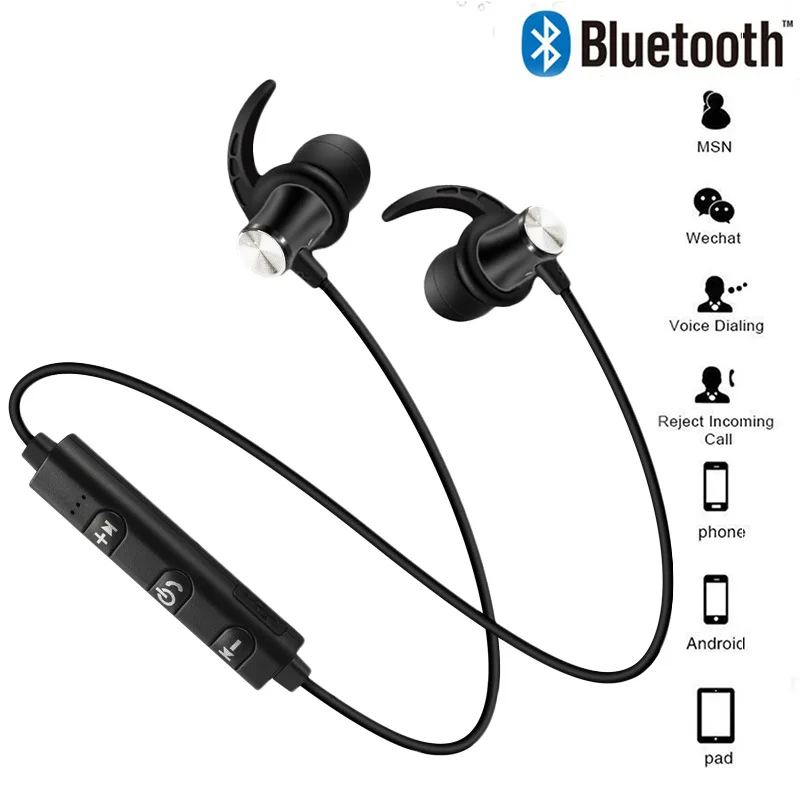 Магнитные беспроводные bluetooth наушники музыкальная гарнитура с шейным ремешком