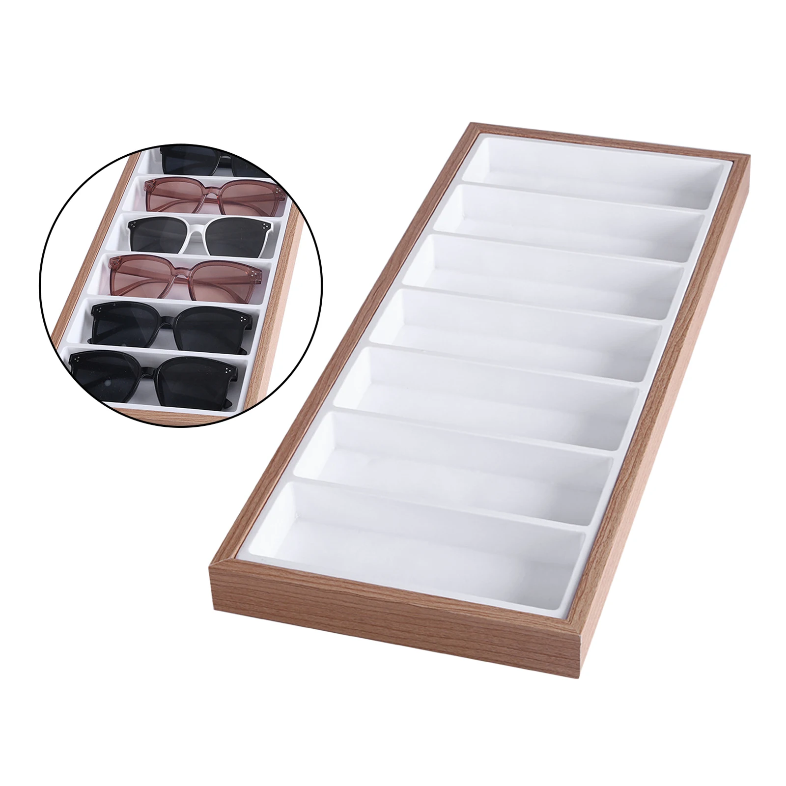 

7 Grid Eyeglass Sunglasses Glasses Storage Display Box Holder Case Organizer