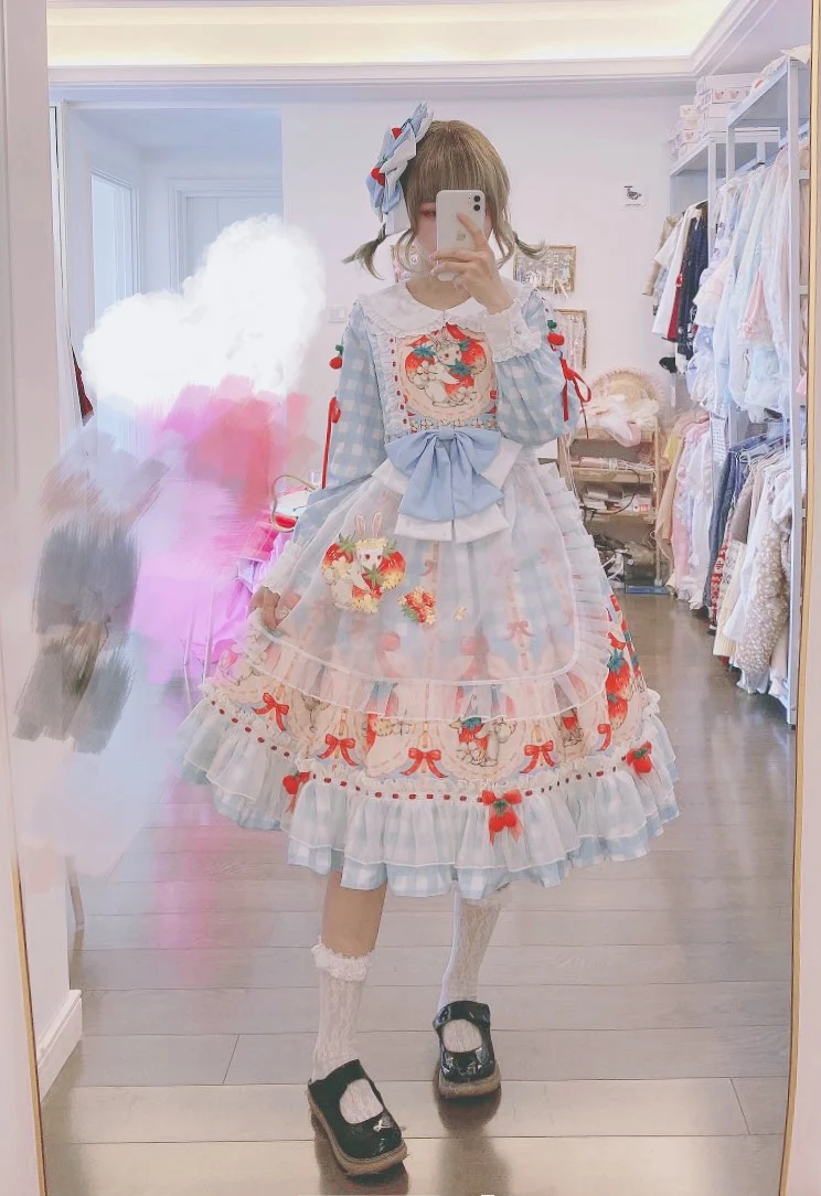 

Sweet princess lolita dress vintage lace bowknot peter pan collar high waist victorian dress kawaii girl gothic lolita op loli