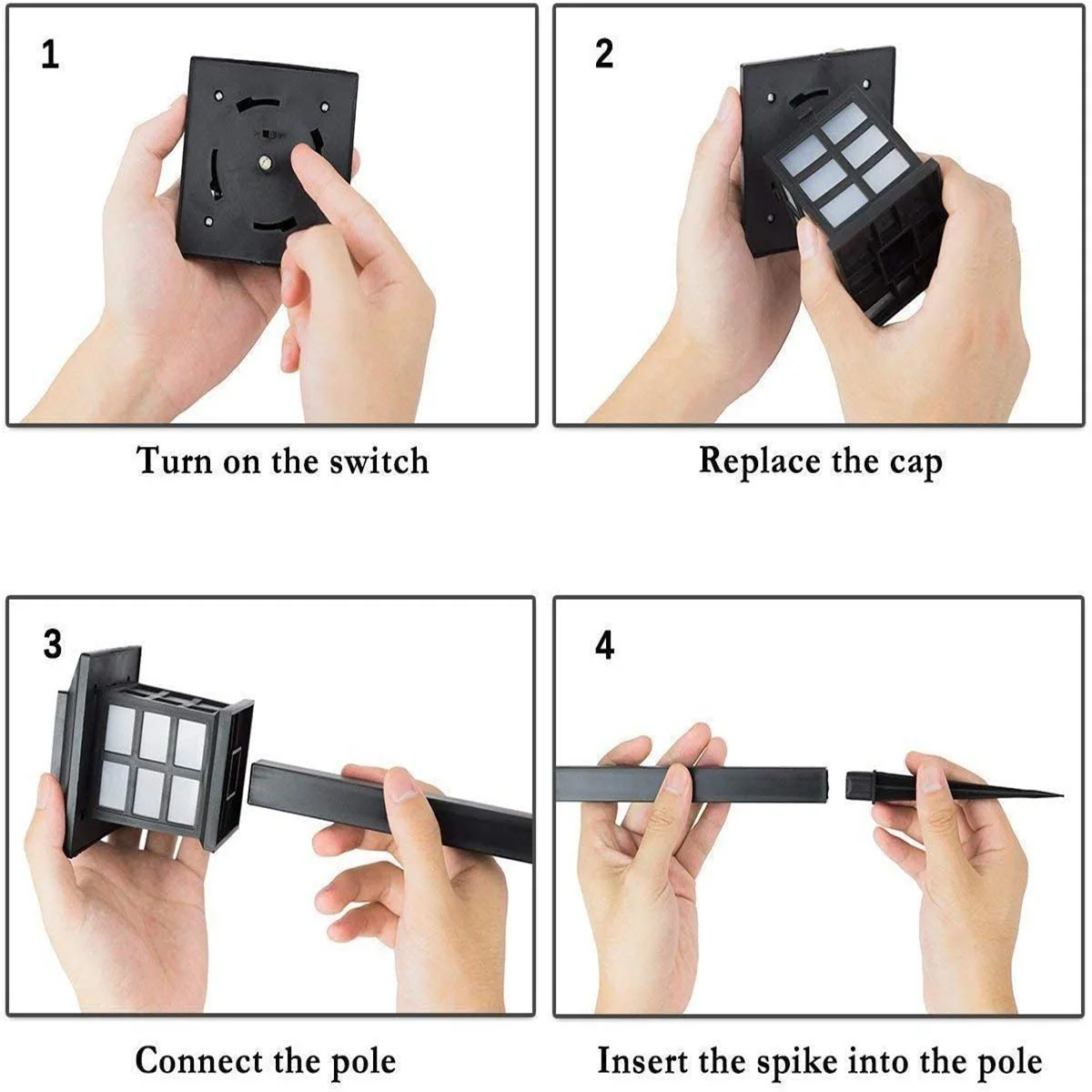 Уличные Водонепроницаемые светодиодные фонари для дорожек на солнечной батарее