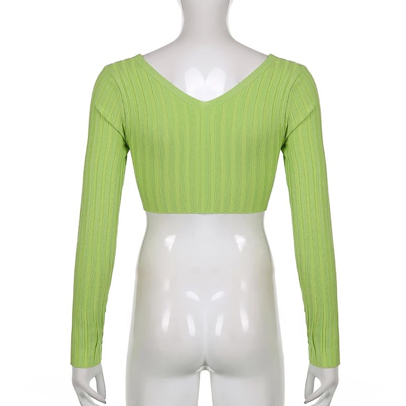 Пикантный женский кардиган Darlingaga в стиле Харадзюку с зеленой цепочкой кроп-топы