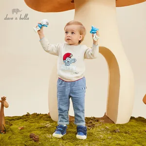 DBX17502 dave bella Зимний Рождественский мультяшный вязаный свитер для маленьких мальчиков модные детские бутиковые топы для малышей