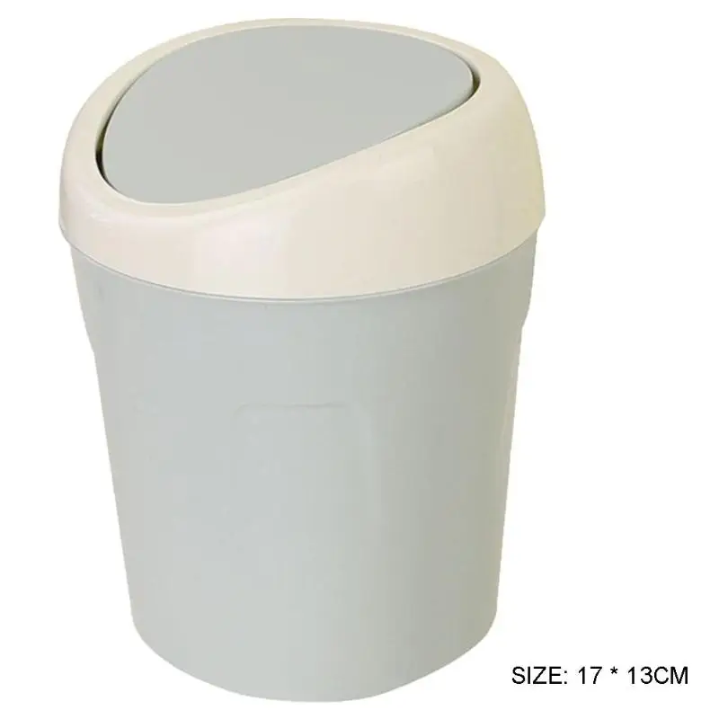 

1PC Desktop Waste Bins Trumpet Desktops Mini Creative Covered Kitchen Living Room Trash Can Rolling Cover Type Desktop Dustbin