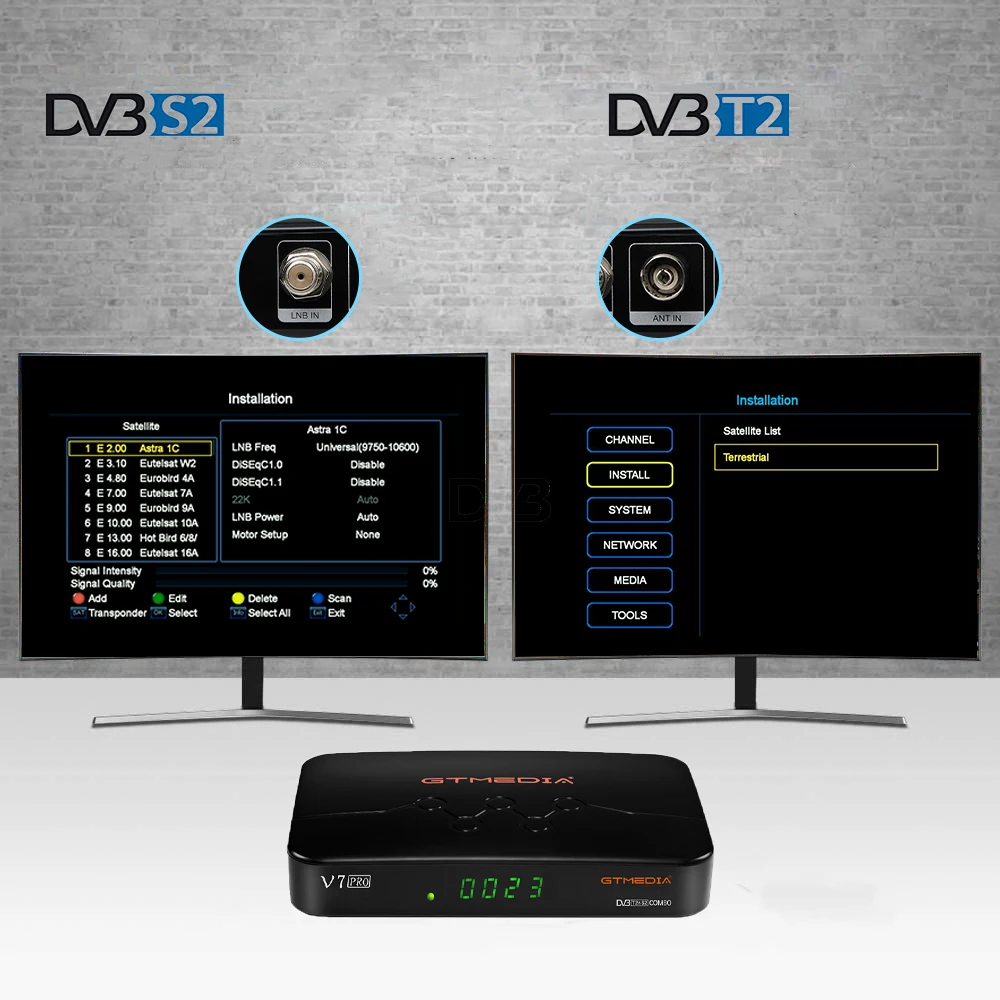 2020 New Satellite TV Receiver GTMEDIA V7 Pro DVB-S2/S2X+DVB-C tuner Abertis/Tivusat/BBC Sa support 4G dongle H.265 decoder | Электроника
