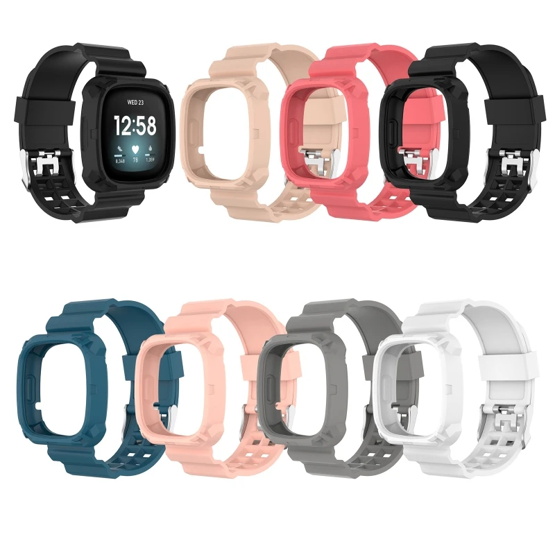 

For -Fitbit Versa 3 Smart Watch Band For Sense Wristband Soft Silicone Straps R9CB