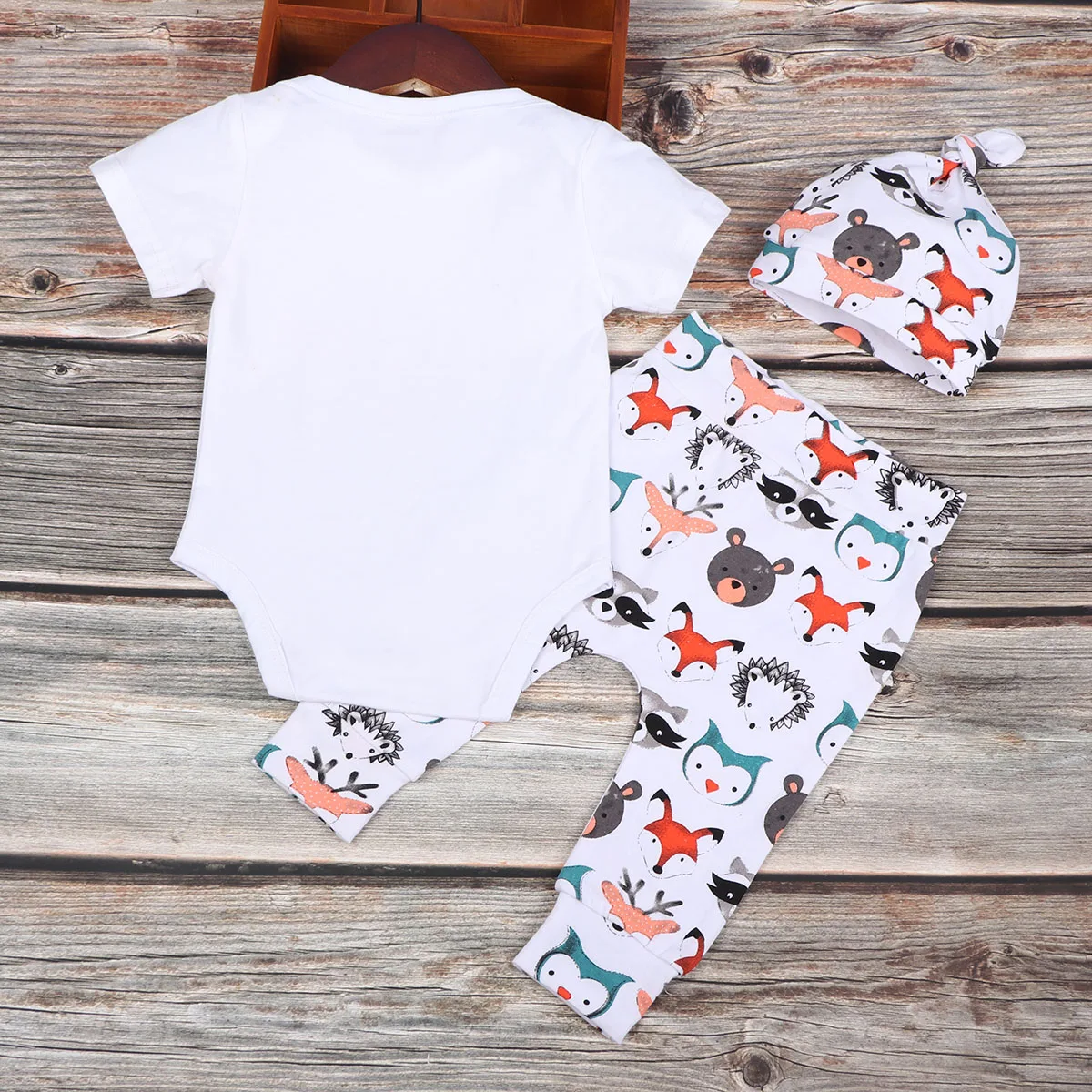 Комплект одежды для малышей от 0 до 24 месяцев боди с короткими рукавами и принтом