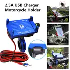 Держатель для телефона с USB-зарядкой и зажимом на руль велосипеда, вращается на 360 