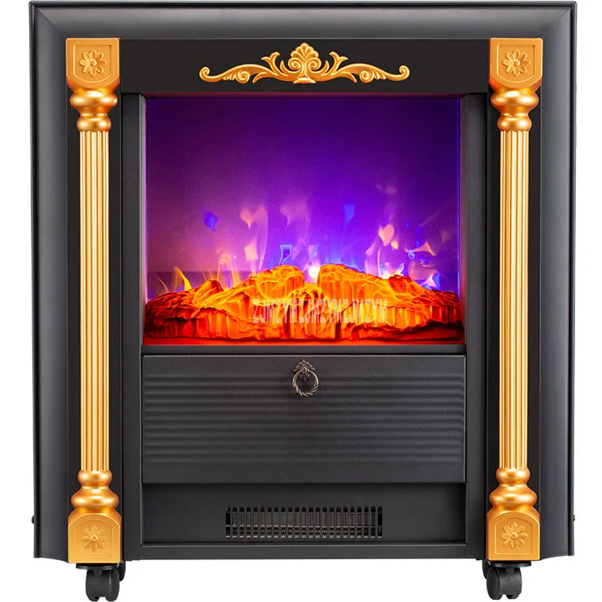 

Europe Style Large Fireplace Heater Simulation Flame Roman Column Electric Heater With Wheel Movable Home Room Office Decorative
