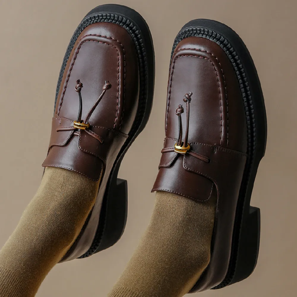 

Women's genuine leather square toe slip-on flats loafers leisure soft comfortable casual moccasins leisure female daily shoes