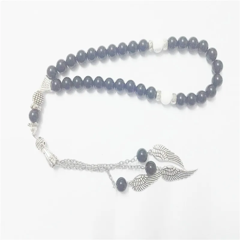 8 мм круглый howlite камень кровати Форма 33 четки Исламская Мусульманский Tasbih Аллах
