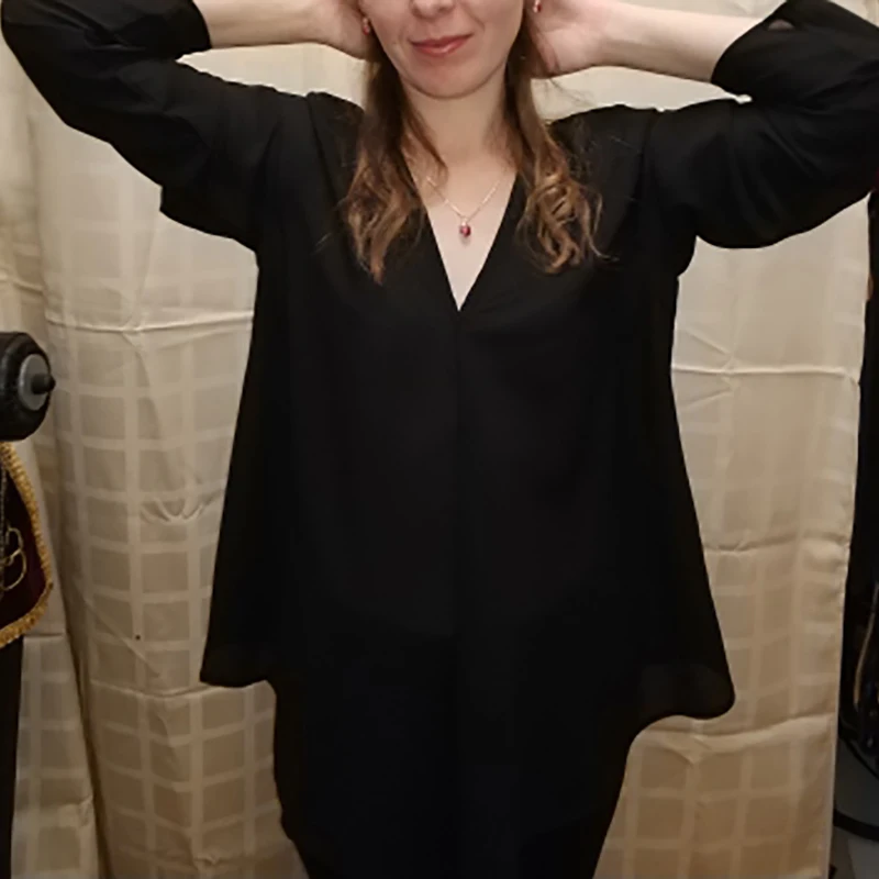 Блузка женская с длинным рукавом туника винтажный укороченный топ одежда для