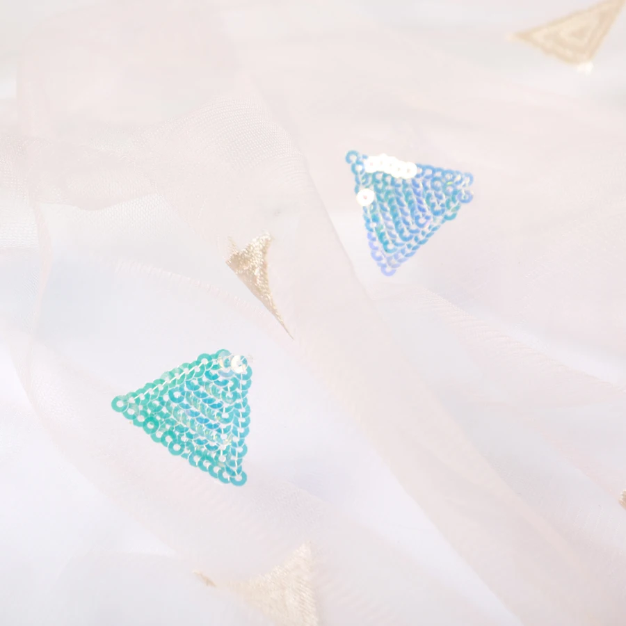 5 ярдов вышивка треугольник ткань с блестками оптовая продажа пятно многоцветный