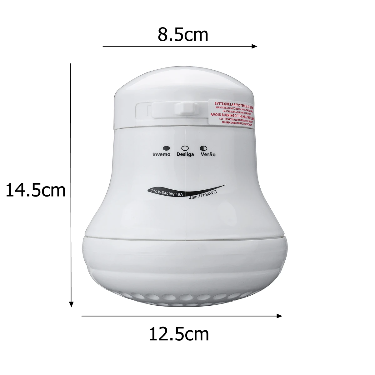 

High Power Electric Shower Head 110V/220V Instant Water Heater 5.7ft Hose Bracket 3800W~5400W Temperature Controller