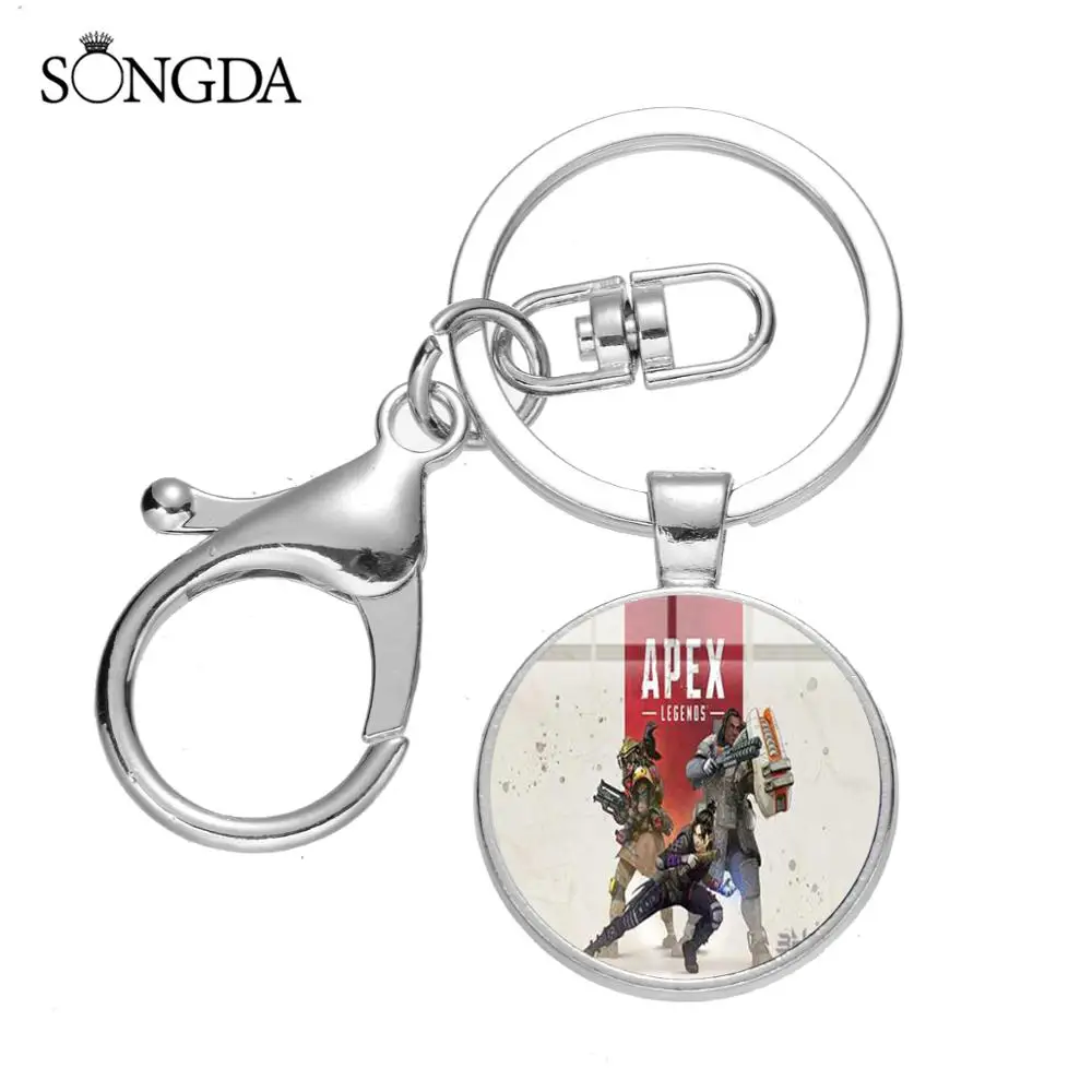 Брелок для ключей Apex Legends популярная игра Модный логотип игры стеклянный