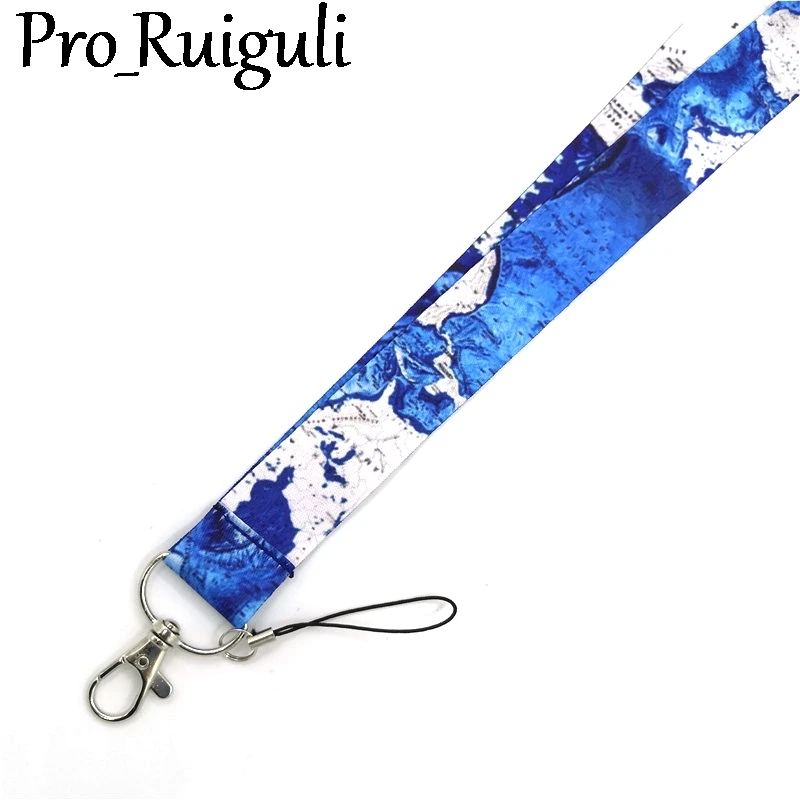 Карта мира шейный ремешок брелок мобильный телефон ремень держатель значка