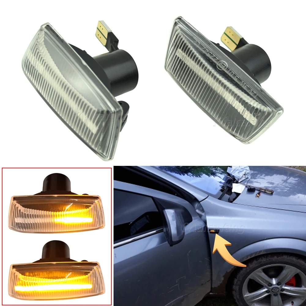 

2pcs Dynamic LED Car Side Marker Lights Repeater Signal Lights Lamp For Chevrolet Cruze Opel Insignia Astra H Zafira B 2005-2014