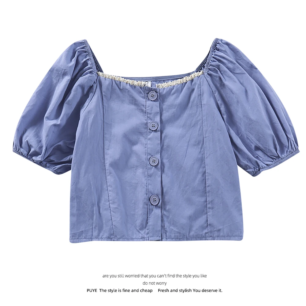 Топ в французском стиле с квадратным воротником женская дизайнерская нишевая