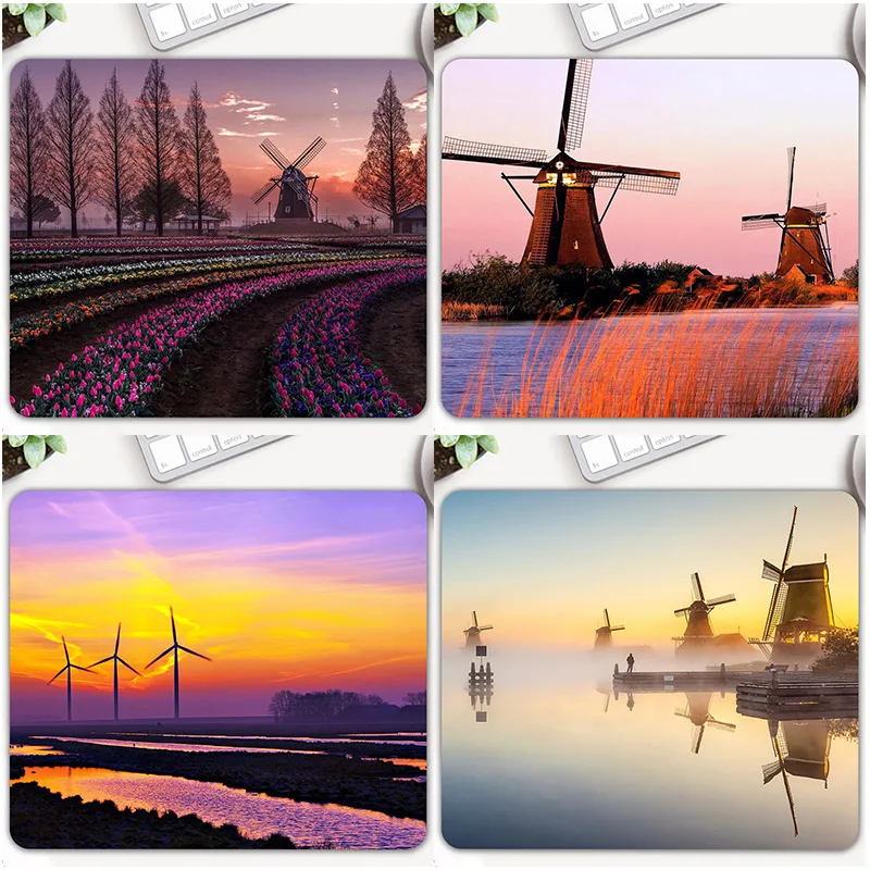 Игровой коврик для мыши с узором Нидерланды винная мельница компьютерный геймер