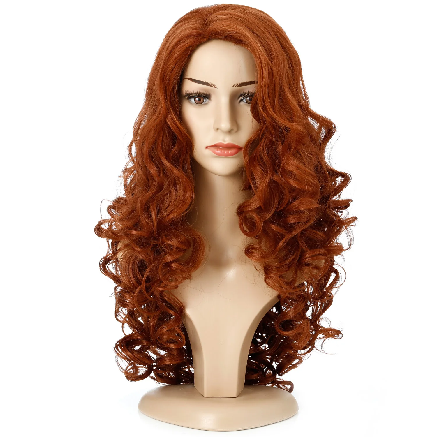 

Long Wavy Wig for Women Synthetic Natural Brown Hair Heat Resistant Fiber Cosplay Daily Use Wig