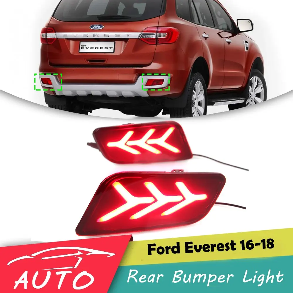 For Ford Everest 2016 2017 2018 Red Y LED Rear Bumper Tail Light Fog Brake Lamp