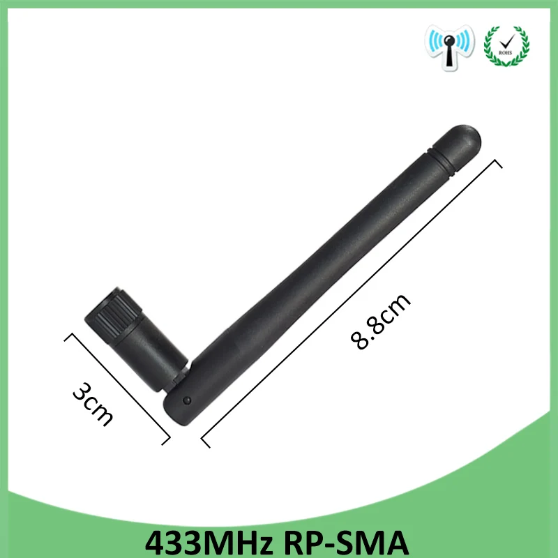 433Mhz Antenna lora Lorawan 3dbi GSM 433 mhz RP-SMA Connector Rubber antenna IPX IOT  SMA Male Extension Cord Pigtail Cable