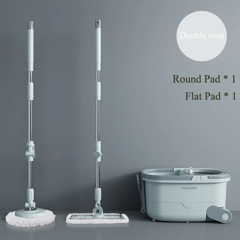 Новинка 2020 2 швабры с ведром плоская Автоматическая Швабра без помощи рук ленивая