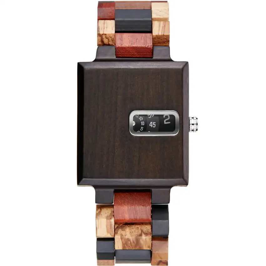 

Fashion Women Wood Square Quartz Watch Creative Roman Numbers Dial Wrist Watches Quartz Wristwatch Dress Wooden Clock for Gift