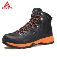 humtto leather outdoor sneakers for men 2021 waterproof hiking boots trekking shoes camping hunting mens mountain tactical boots