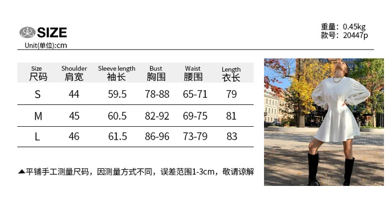 

Women Slinky Dress Adults Solid Color Long Sleeve Round Neck High Waisted Pleated One-piece Dresses