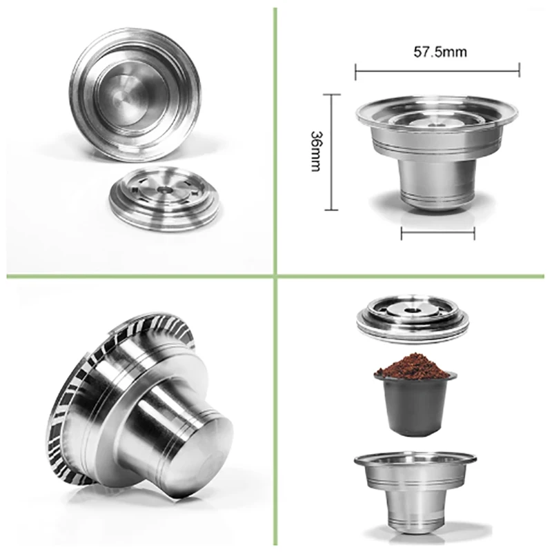 Адаптер для кофейных капсул из нержавеющей стали многоразовый конвертер