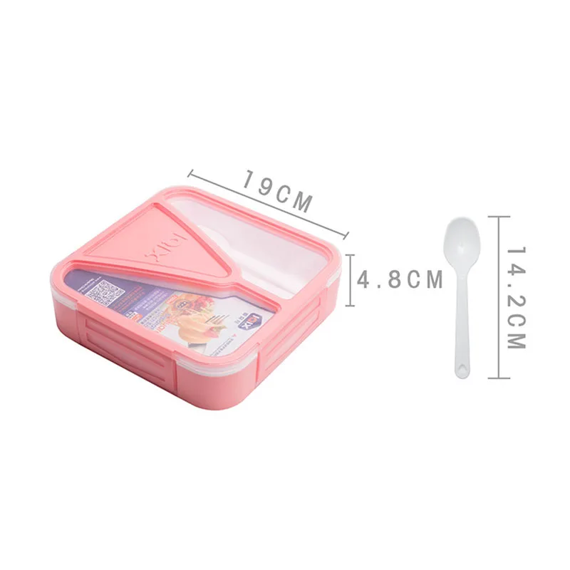 Герметичный Bento Ланч бокс без BPA коробка с микроwavable для обеда ложкой портативный
