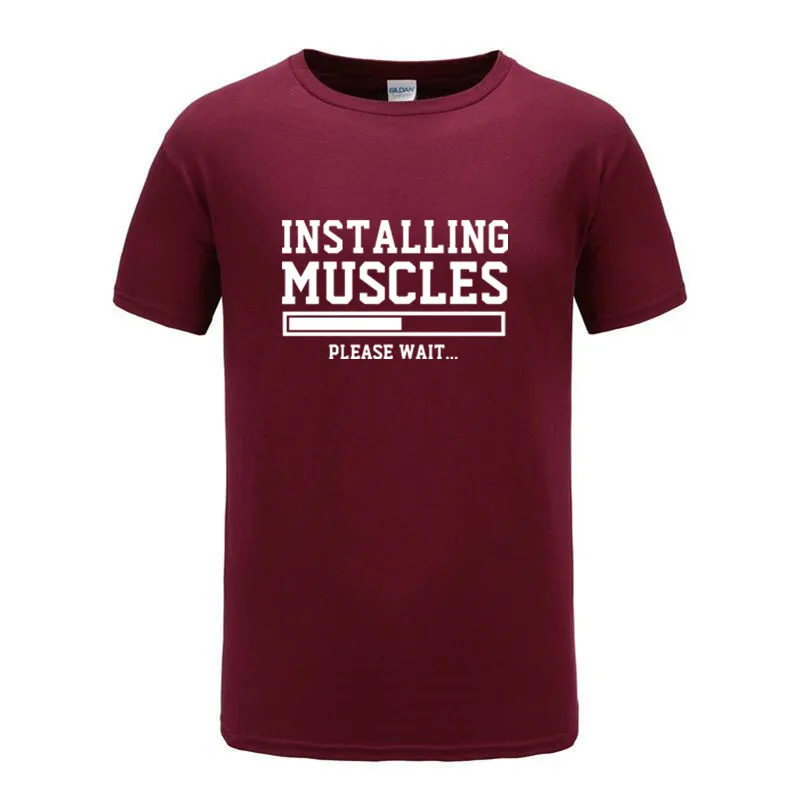 Новинка лидер продаж хлопковая футболка для тренажерного зала мужская